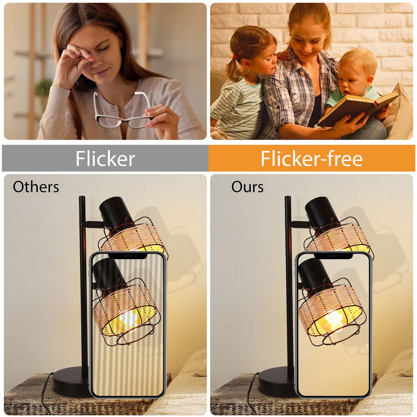 Roomrite LED Vintage Light Bulb, Edison Bulbs 4W (40W Equivalent) ST19 Warm Light Bulbs 2400K 300LM E26 Base,Non-Dimmable,Amber Glass - 6 Pack